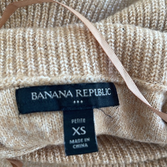 Banana Republic Camel Geo Cable Cowlneck Dress XS P - Picture 6 of 6